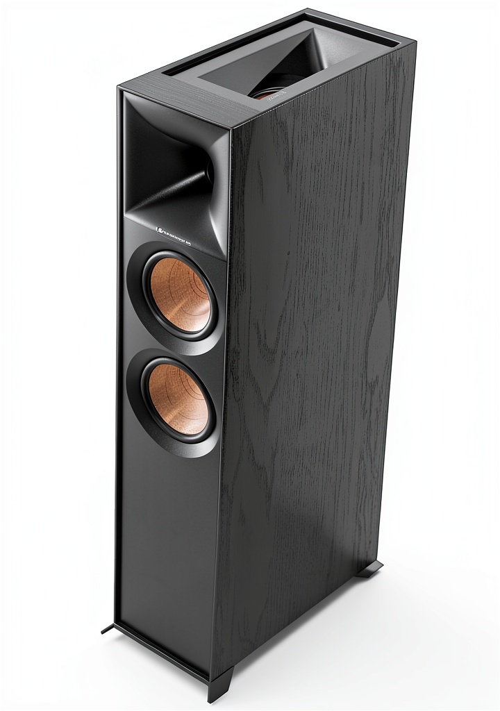 Klipsch R-605FA floorstanding speakers in a home theater setup