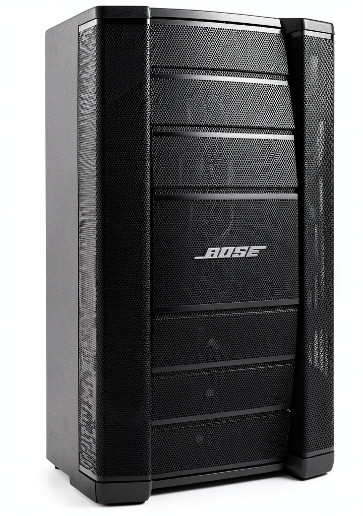 Bose F1 Model 812 configured in a J‑shape array on stage